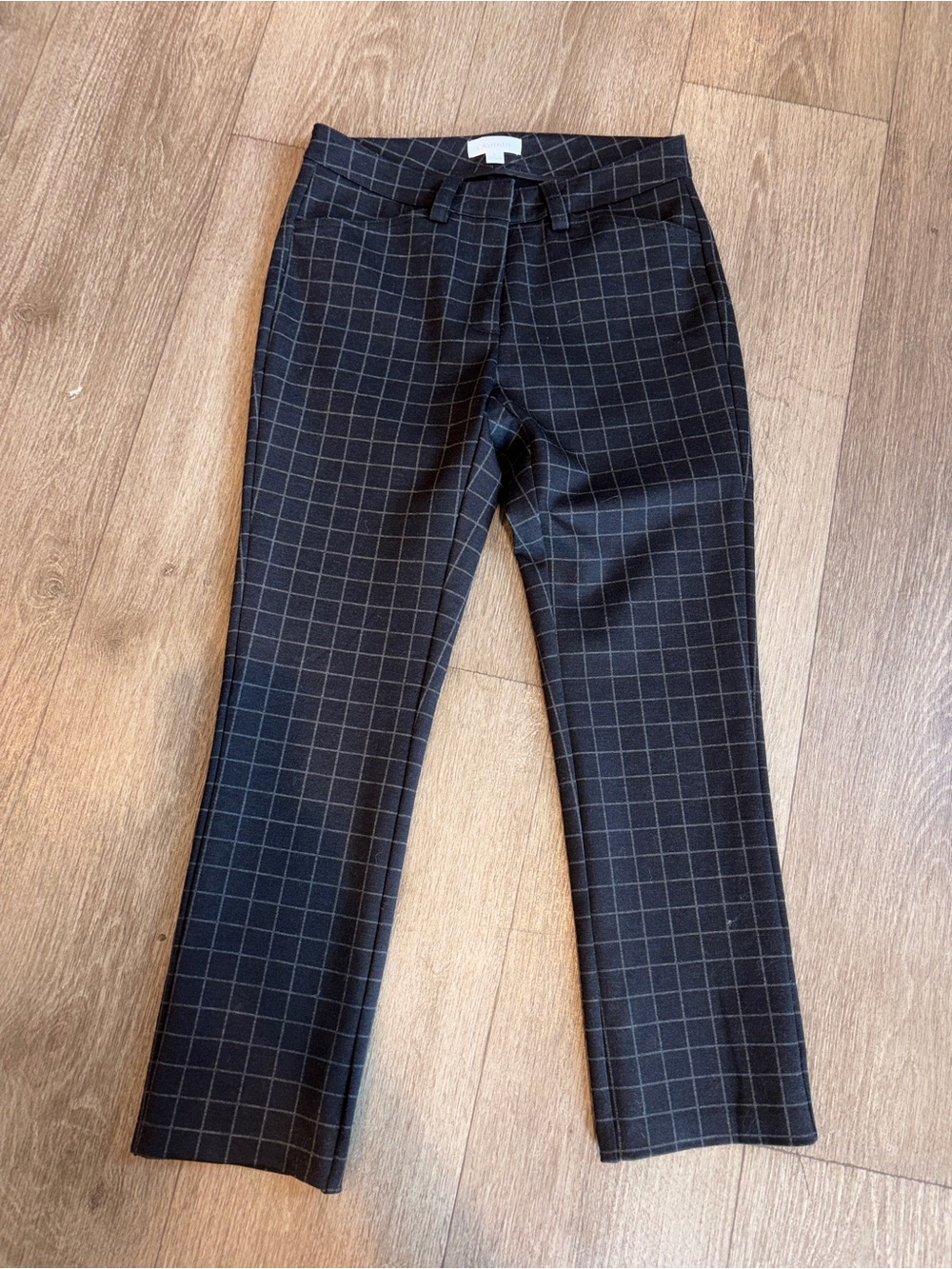 Calvin Klein Black Grid Straight-Leg Trousers